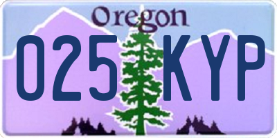 OR license plate 025KYP
