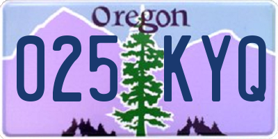 OR license plate 025KYQ