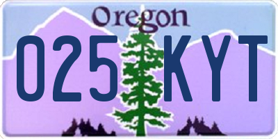 OR license plate 025KYT