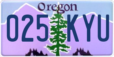 OR license plate 025KYU