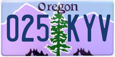 OR license plate 025KYV