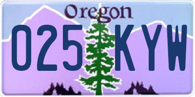 OR license plate 025KYW