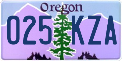 OR license plate 025KZA