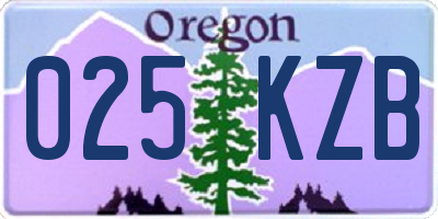 OR license plate 025KZB