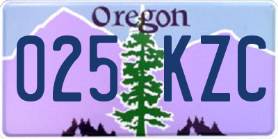 OR license plate 025KZC