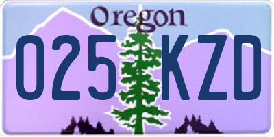 OR license plate 025KZD