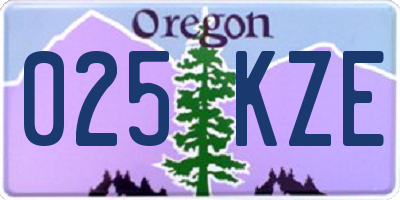 OR license plate 025KZE