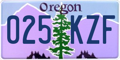 OR license plate 025KZF