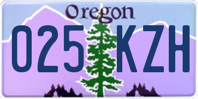 OR license plate 025KZH