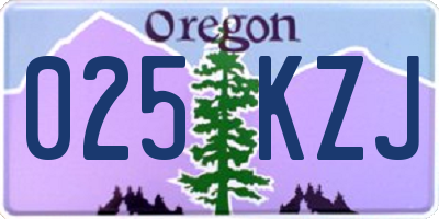 OR license plate 025KZJ