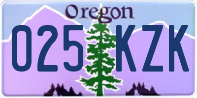 OR license plate 025KZK
