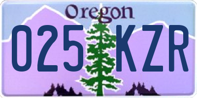 OR license plate 025KZR