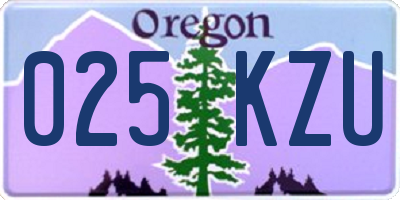 OR license plate 025KZU