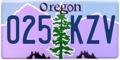 OR license plate 025KZV