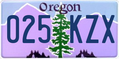 OR license plate 025KZX