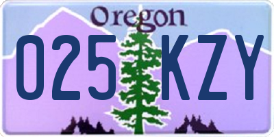 OR license plate 025KZY