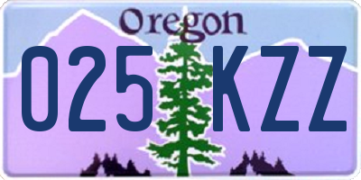 OR license plate 025KZZ
