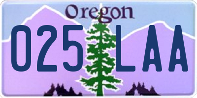 OR license plate 025LAA