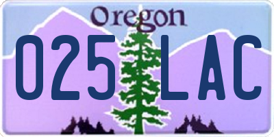 OR license plate 025LAC