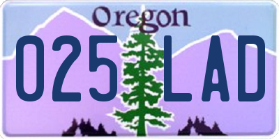 OR license plate 025LAD