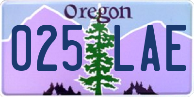 OR license plate 025LAE