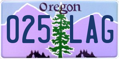 OR license plate 025LAG