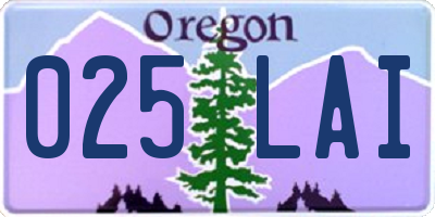 OR license plate 025LAI