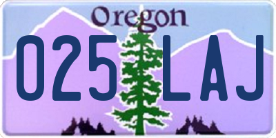 OR license plate 025LAJ