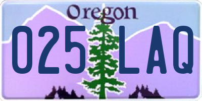 OR license plate 025LAQ