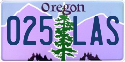 OR license plate 025LAS