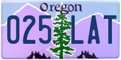 OR license plate 025LAT
