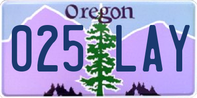 OR license plate 025LAY