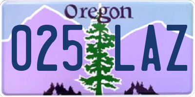 OR license plate 025LAZ