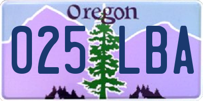 OR license plate 025LBA