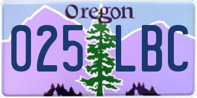 OR license plate 025LBC