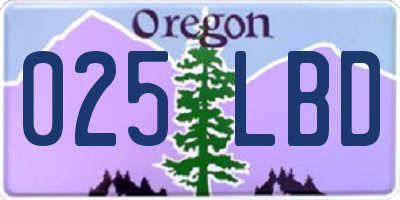 OR license plate 025LBD