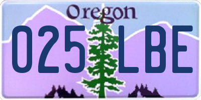 OR license plate 025LBE