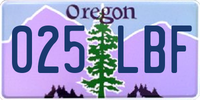OR license plate 025LBF