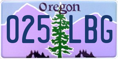 OR license plate 025LBG