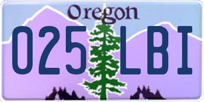 OR license plate 025LBI