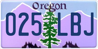 OR license plate 025LBJ