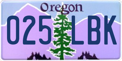 OR license plate 025LBK