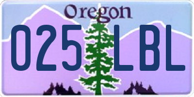 OR license plate 025LBL