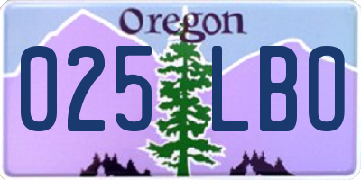 OR license plate 025LBO