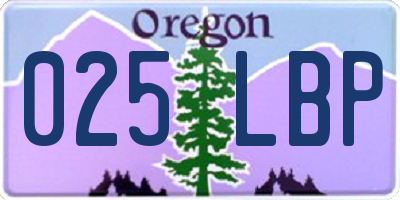 OR license plate 025LBP