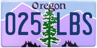 OR license plate 025LBS