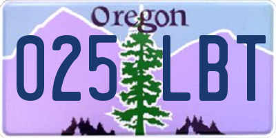 OR license plate 025LBT