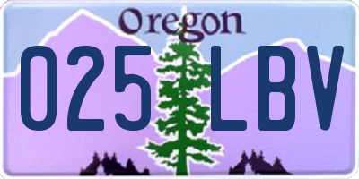 OR license plate 025LBV