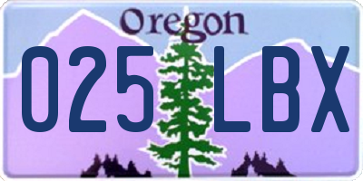 OR license plate 025LBX
