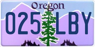 OR license plate 025LBY